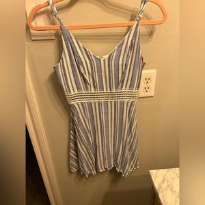 Blue and white mini dress
